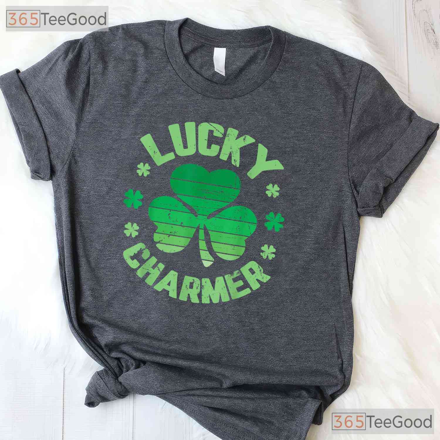 Lucky Charmer Funny St Patricks Day T-Shirt Cute Boys Girls Kids Youth Tee