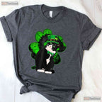 Funny St Catricks Day T-Shirt Cute Cat Leprechaun Hat Irish Pet Lover Tee