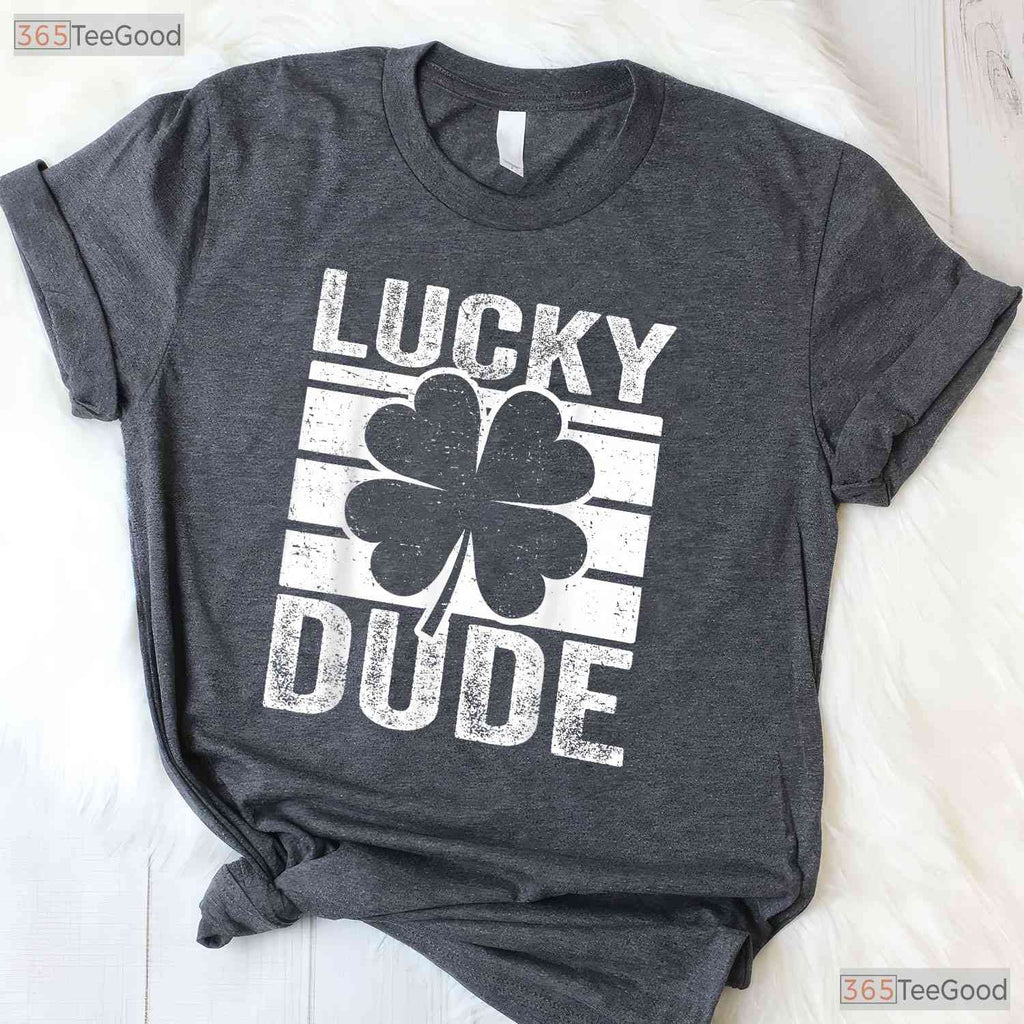 Funny Lucky Dude St Patricks Day T-Shirt Toddler Boys Kids Cool Irish Tee