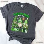 Shenanigans With My Gnomies St Patricks Day T-Shirt Leopard Plaid Women