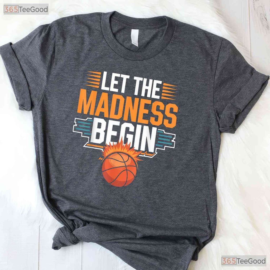 Let The Madness Begin Vintage T-Shirt Retro College Basketball Tournament Tee
