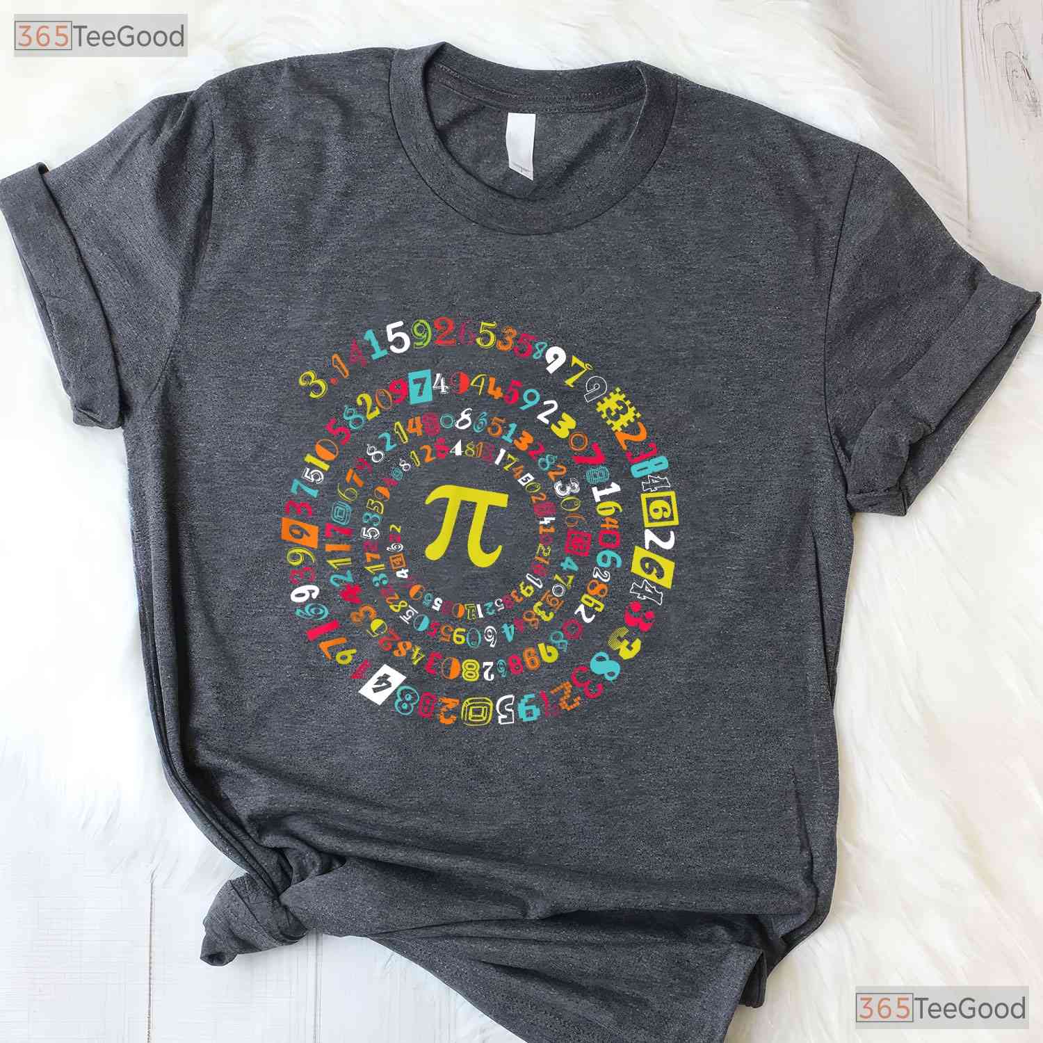 Funny Spiral Pi Math T-Shirt 3 - 14 Number Geometry Teacher Student Gift Tee