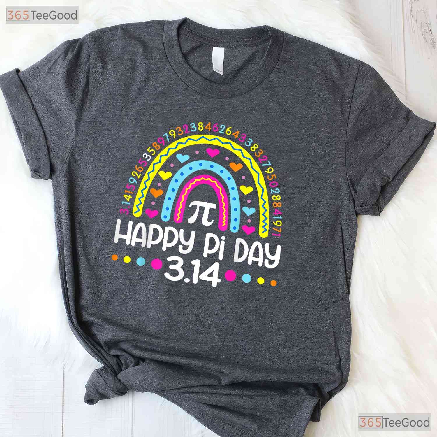 Happy Pi Day Rainbow 3 - 14 Number Math Teacher Women Girls Cute T-Shirt