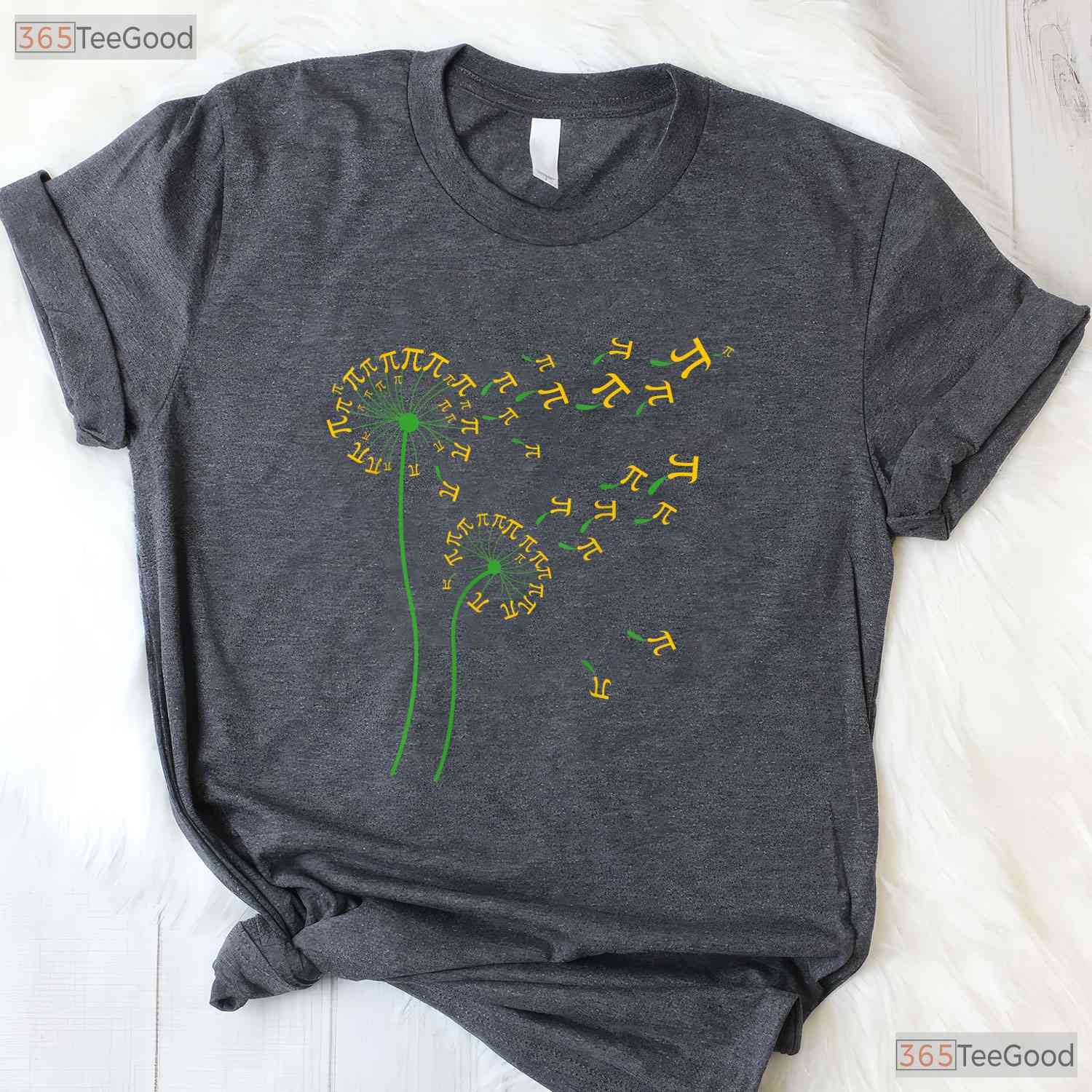 Pi Dandelion Flower T-Shirt 3 - 14 Number Math Nature Geek Teacher Gift