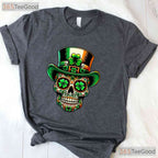 Irish Sugar Skull St Patricks Day T-Shirt Day Of The Dead San Patties Tee