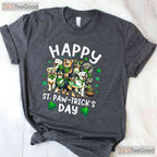 Happy St Patricks Day Dog Puppy Lover T-Shirt Cute Kids Boys Girls Pet Tee