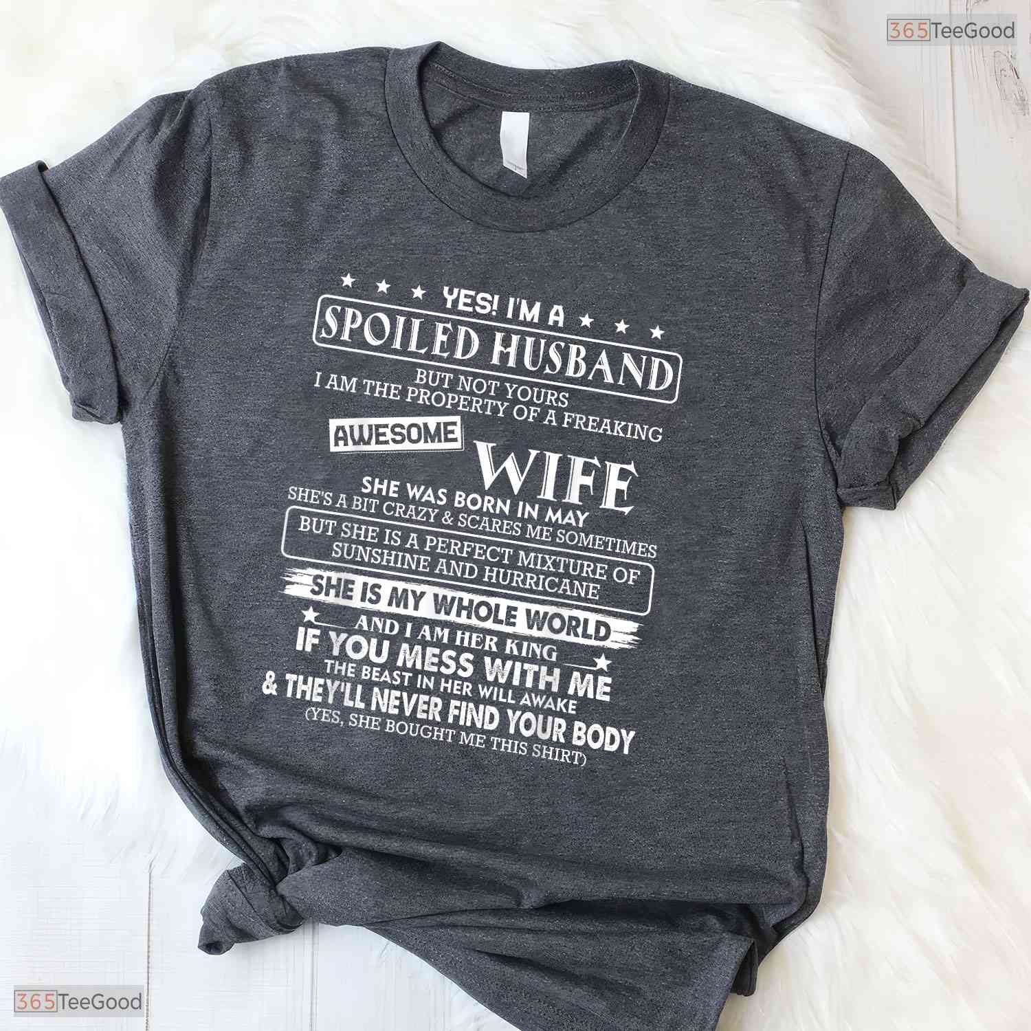 My Awesome Wife Was Born In May T-Shirt- Unique May Birthday Shirt Gift Idea
