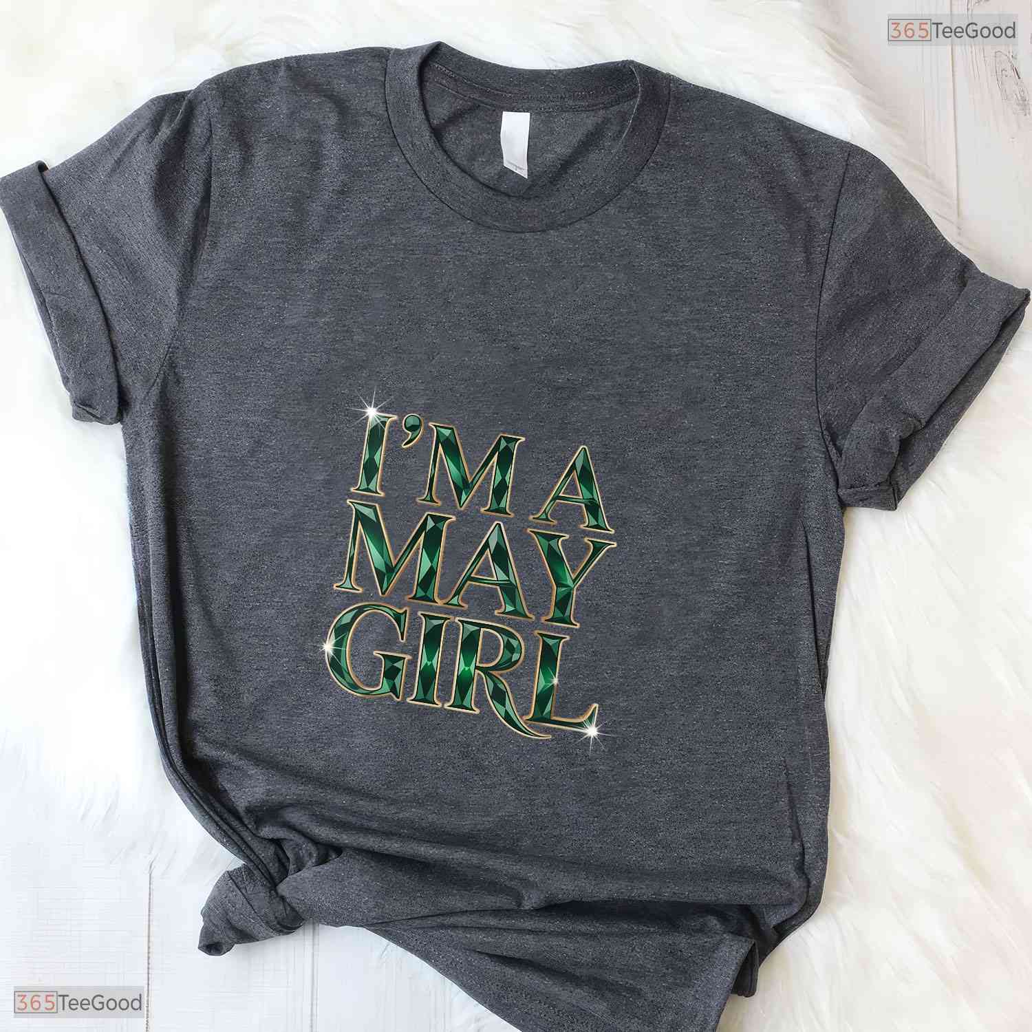 Beautiful I Am A May Girl Emerald Green Birthstone Themed V-Neck T-Shirt For Women