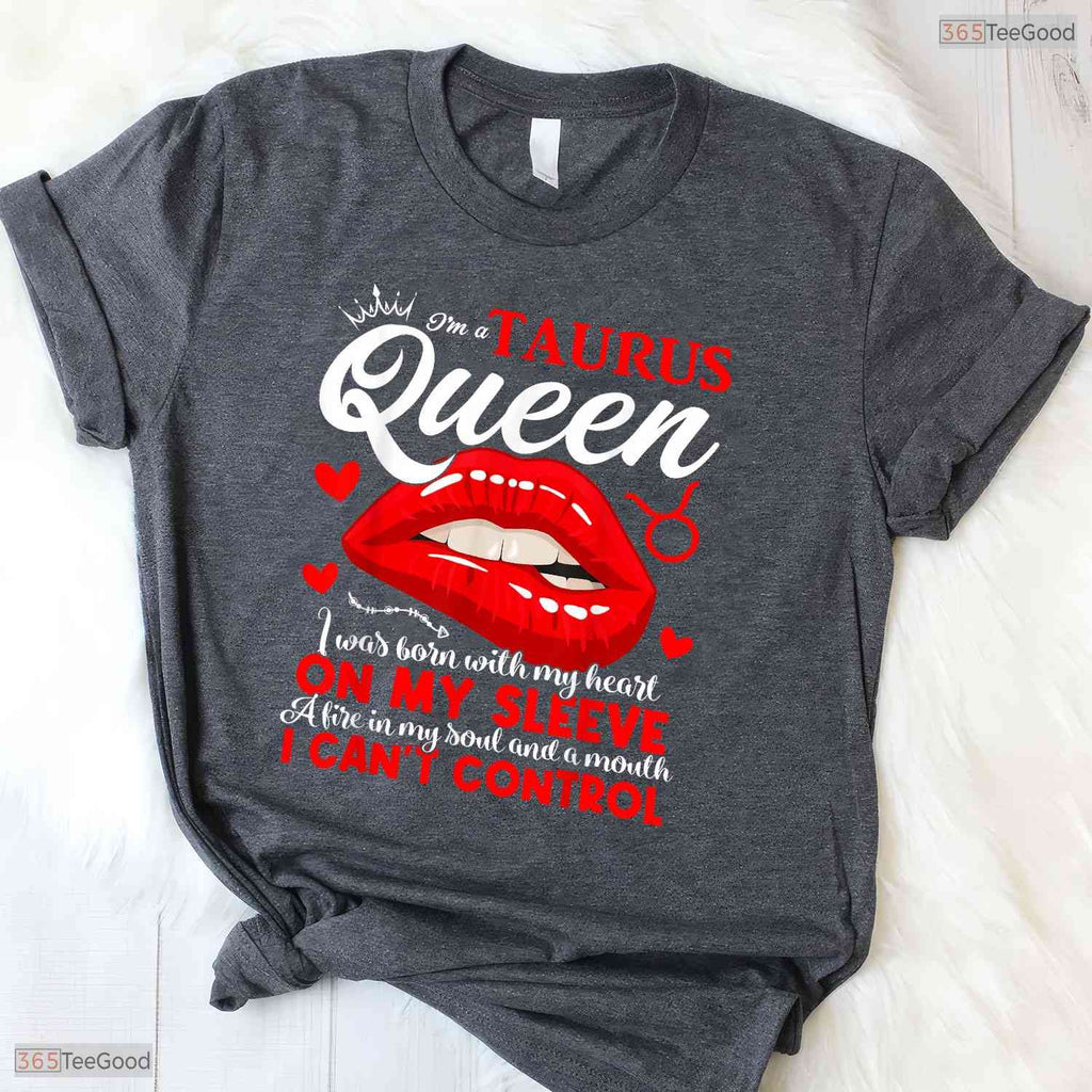 Awesome Funny Taurus Queen Zodiac Sign May Women Girls Astrological Graphic T-Shirt