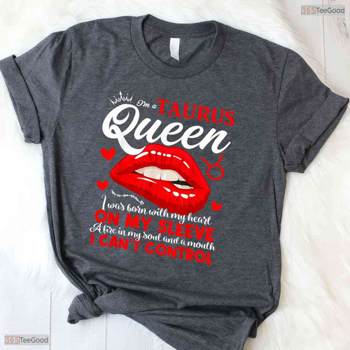 Awesome Funny Taurus Queen Zodiac Sign May Women Girls Astrological Graphic T-Shirt