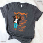 Smart Gemini Girl Knows More Than She Says Black Women's May Birthday T-Shirt Gift