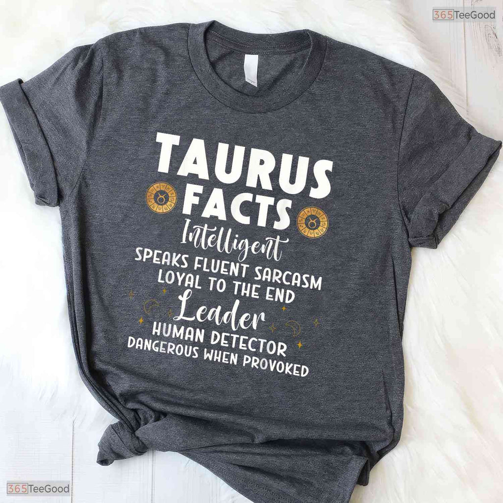 Funny Taurus Facts Intelligent Sarcasm Zodiac May Birthday Gift Shirt For Men