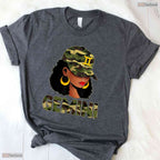 Black Gemini Queen Camouflage Zodiac Sign Born In May Birthday T-Shirt Gift