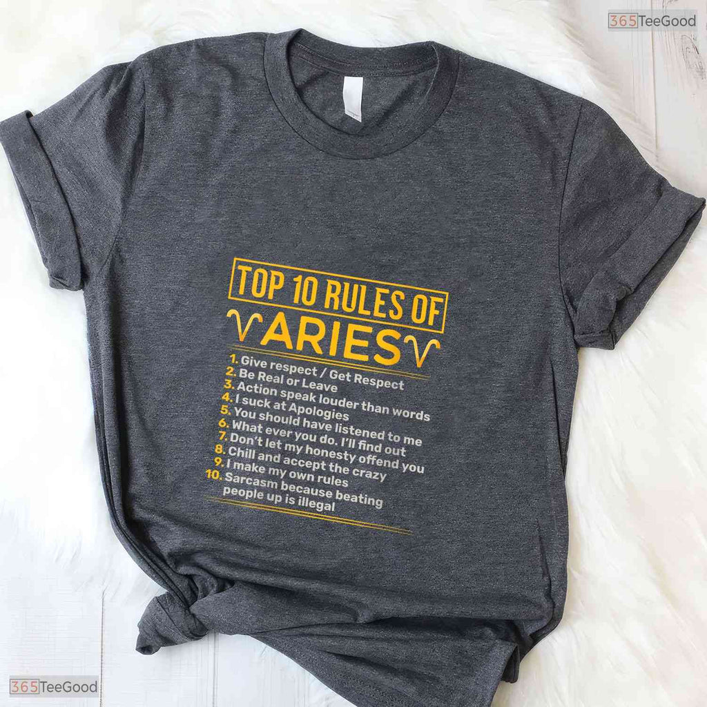 Top Ten Rules Of A Taurus Astrology V-Neck T-Shirt Funny May Birthday Gift