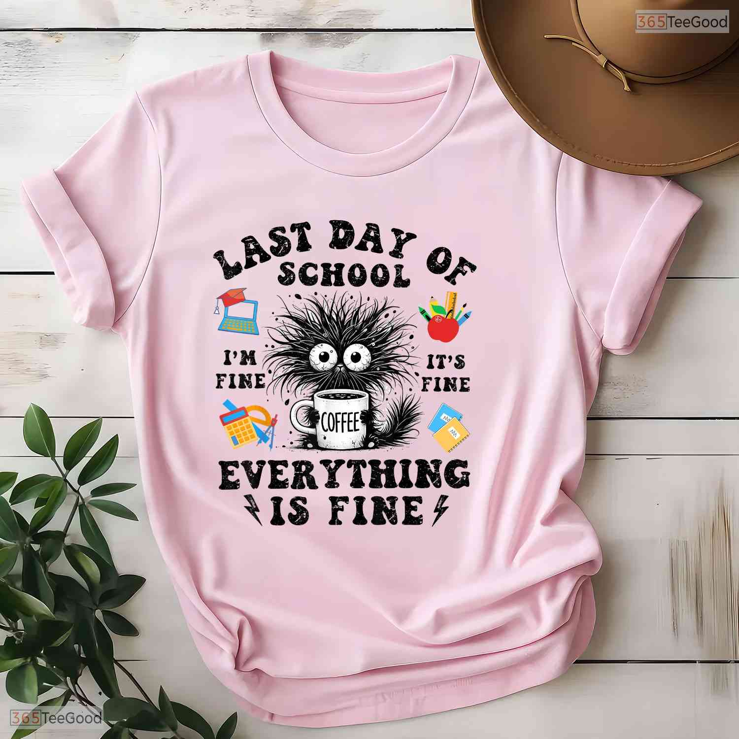 I Survived The School Year Funny Cat T-Shirt- Adult May Birthday Shirt Gift