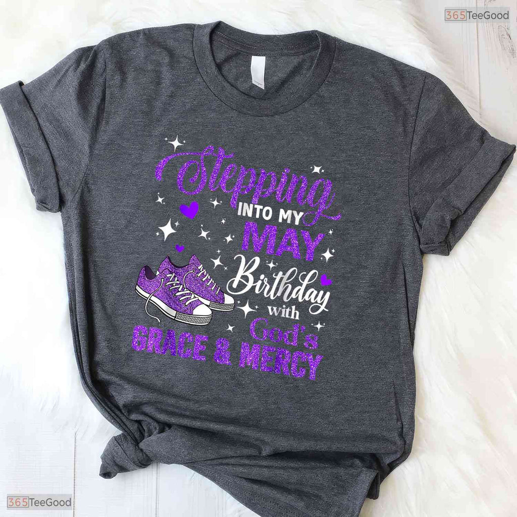 Inspirational God's Grace May Birthday T-Shirt- Women's Celebration Shirt Gift