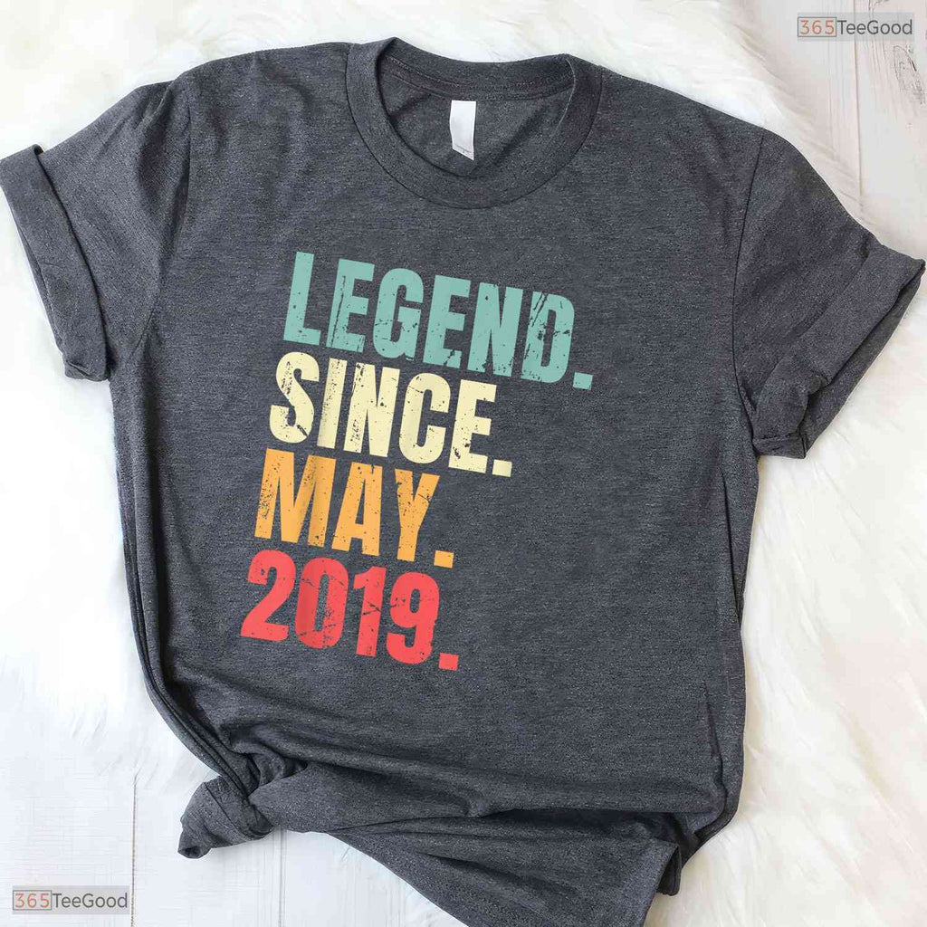 Retro Legend Since May 2019 T-Shirt- Unique May Birthday Celebration Apparel