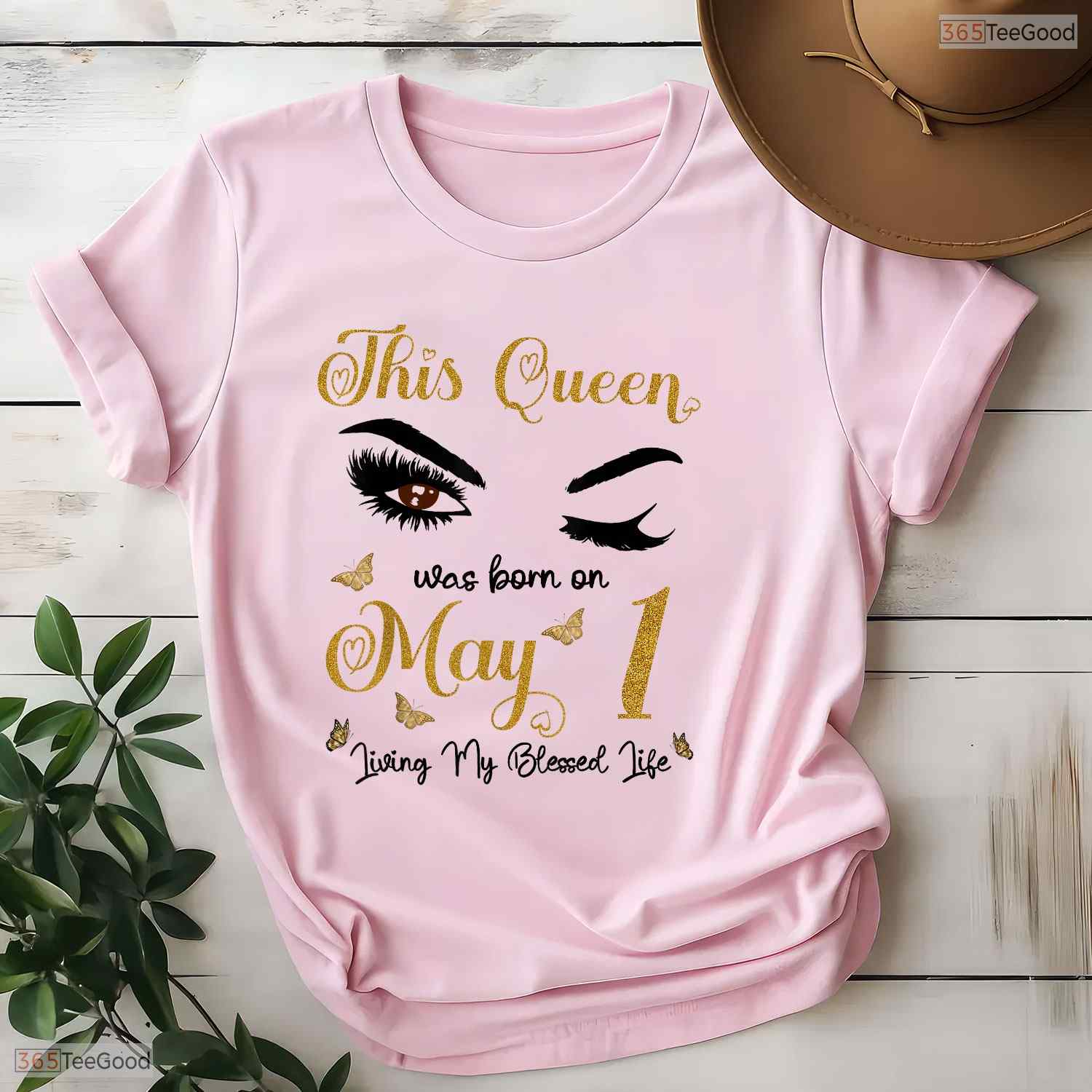 Cute Eyelashes Born On May 1st T-Shirt- Unique May Birthday Celebration Shirt