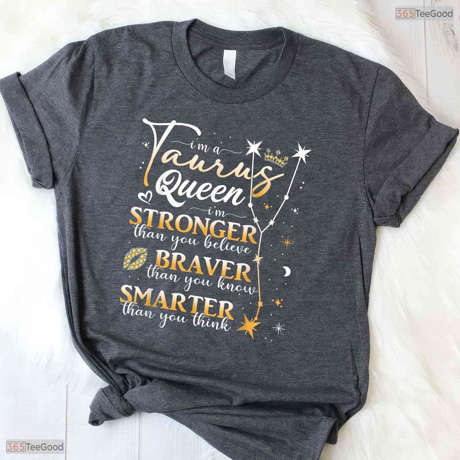 Taurus Queen Zodiac Sign Horoscope T-Shirt- Unique May Birthday Shirt Gift