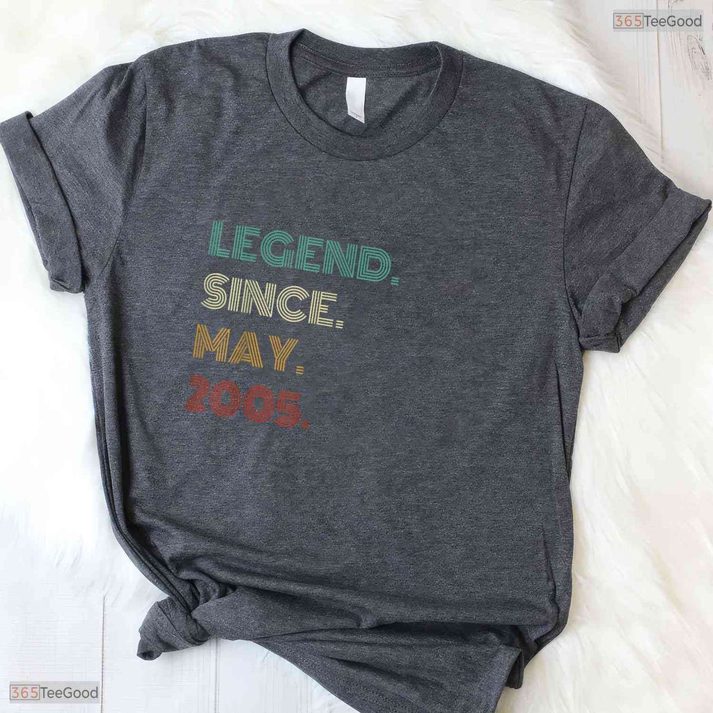 Legend Since May 2005 21st Birthday T-Shirt- Awesome May Birthday Shirt Men