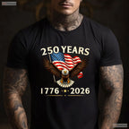 250th Anniversary USA Patriotic Eagle Valentine T-Shirt- Bass Fishing Gifts