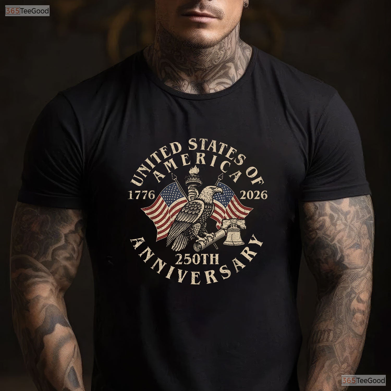 Vintage USA 250th Anniversary Patriotic Valentine T-Shirt Fly Fishing Gifts