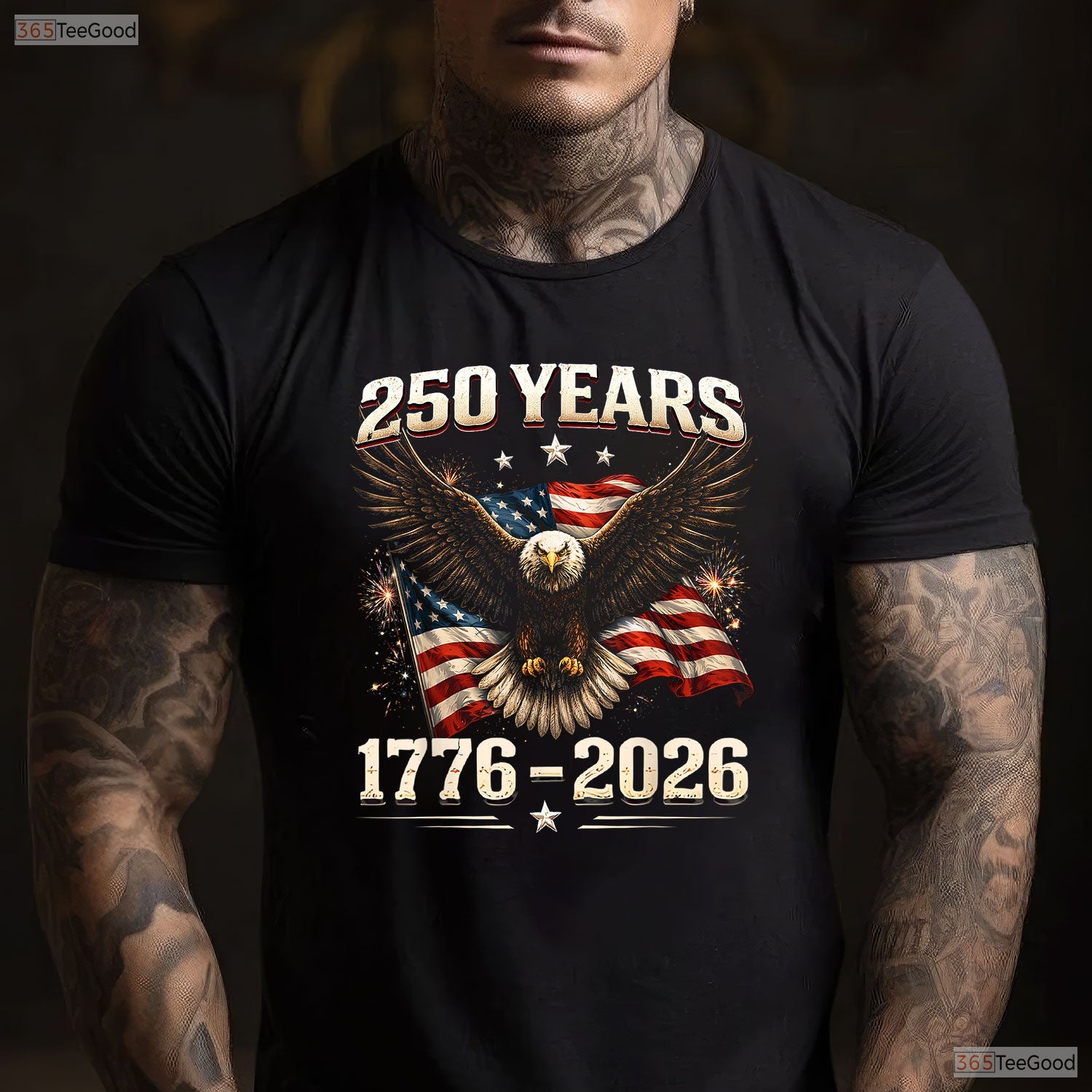250th Anniversary USA Eagle Independence Valentine T-Shirt Bass Fishing Gear