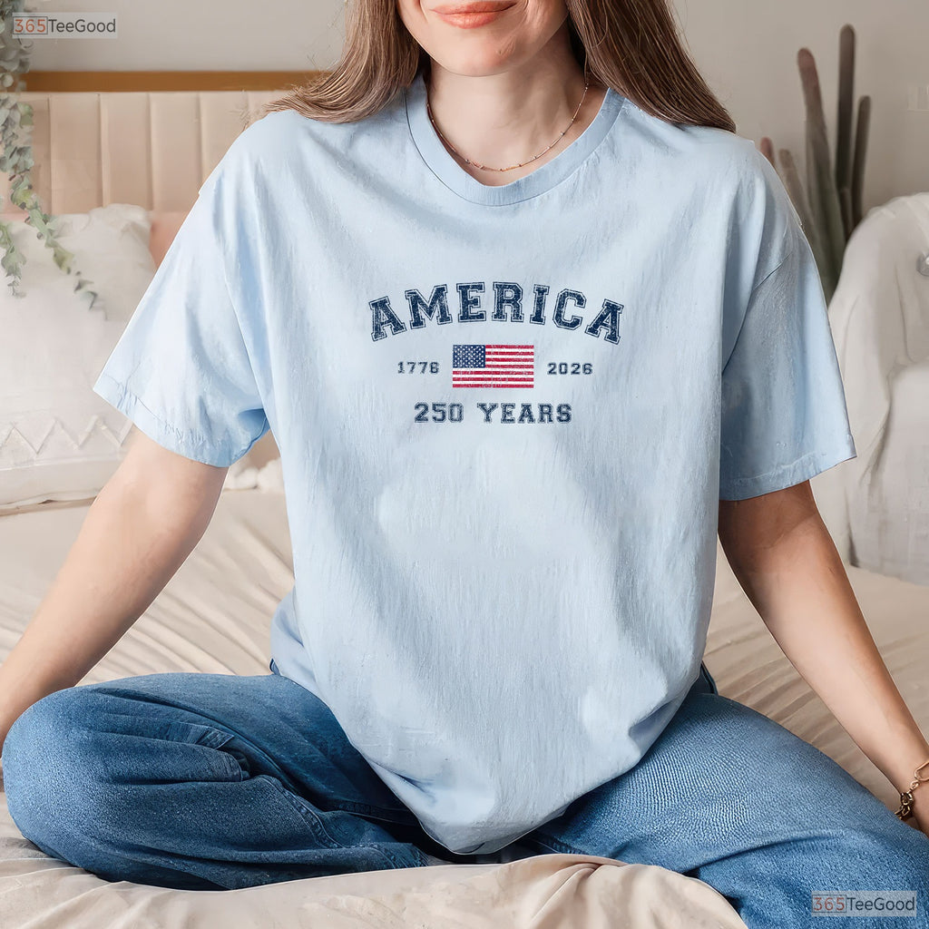 America 250 Years USA Flag July 4th Valentine T-Shirt Offshore Fishing Men