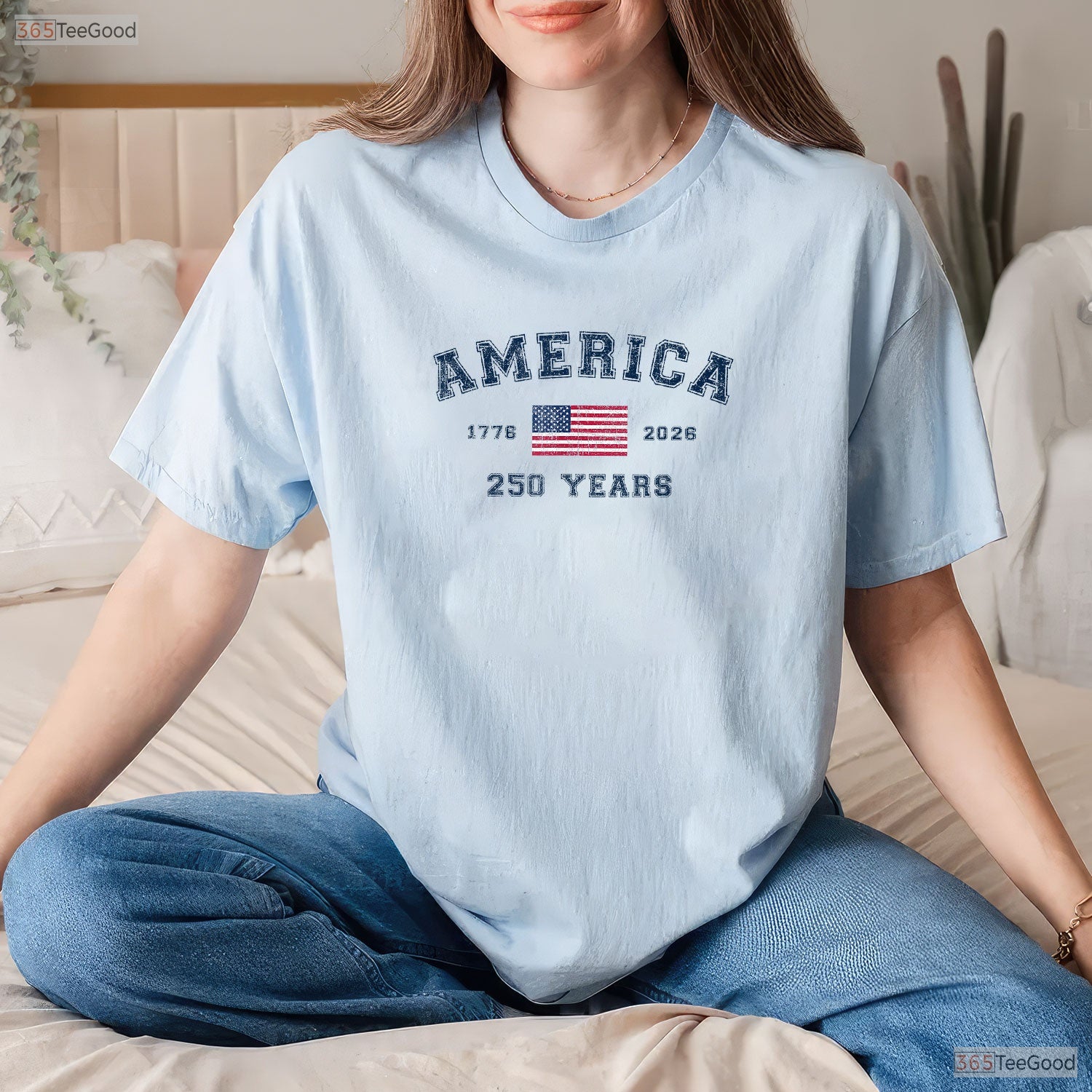 America 250 Years USA Flag July 4th Valentine T-Shirt Offshore Fishing Men