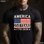 America 250 Years 4th of July USA Flag Valentine T-Shirt Kayak Fishing Gear