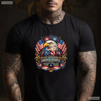 USA 250th Anniversary Independence Patriotic Valentine T-Shirt Bass Fishing