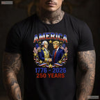 250 Years America Anniversary Trump Washington Valentine T-Shirt Bass Fishing