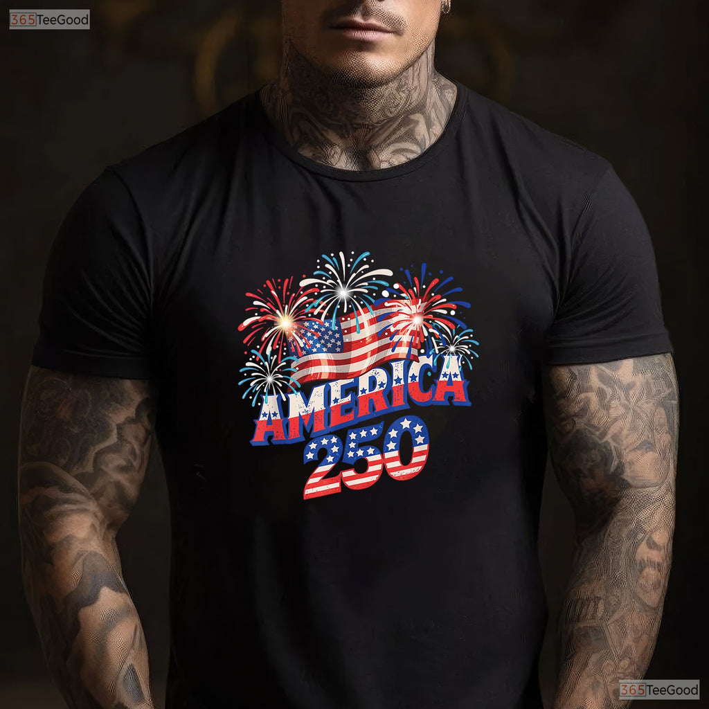 250 Years America Independence Freedom Valentine T-Shirt Saltwater Fishing