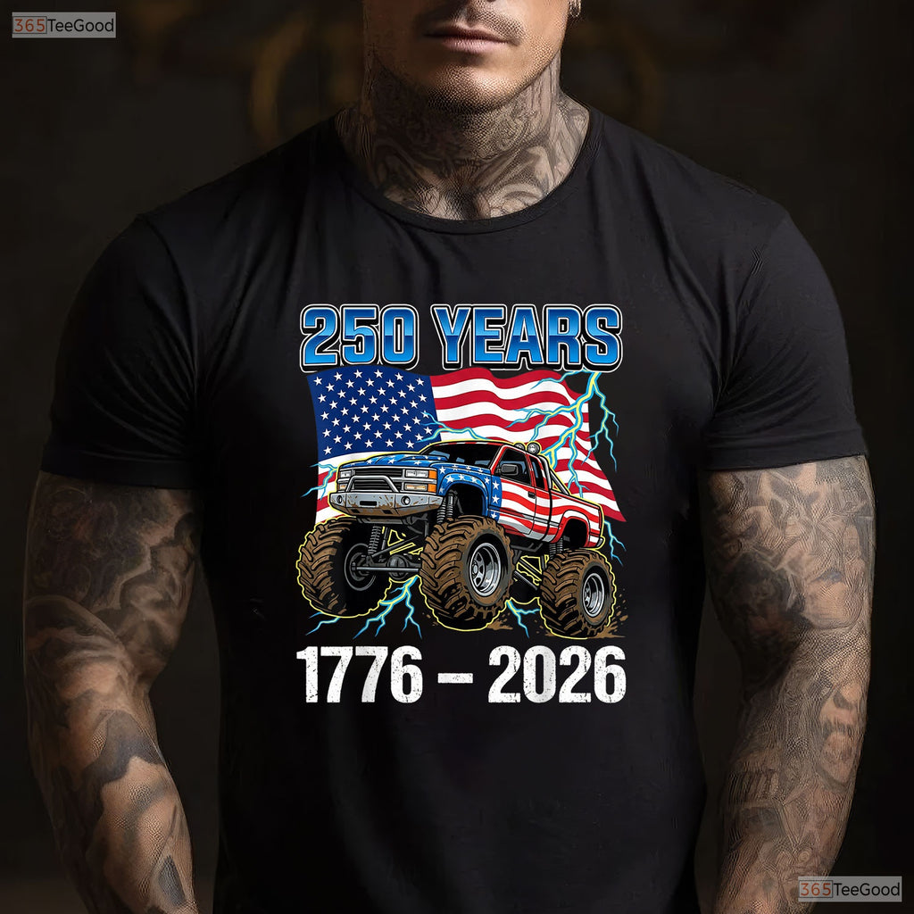 250 Years American 1776 2026 4th of July Valentine T-Shirt Marlin Fishing