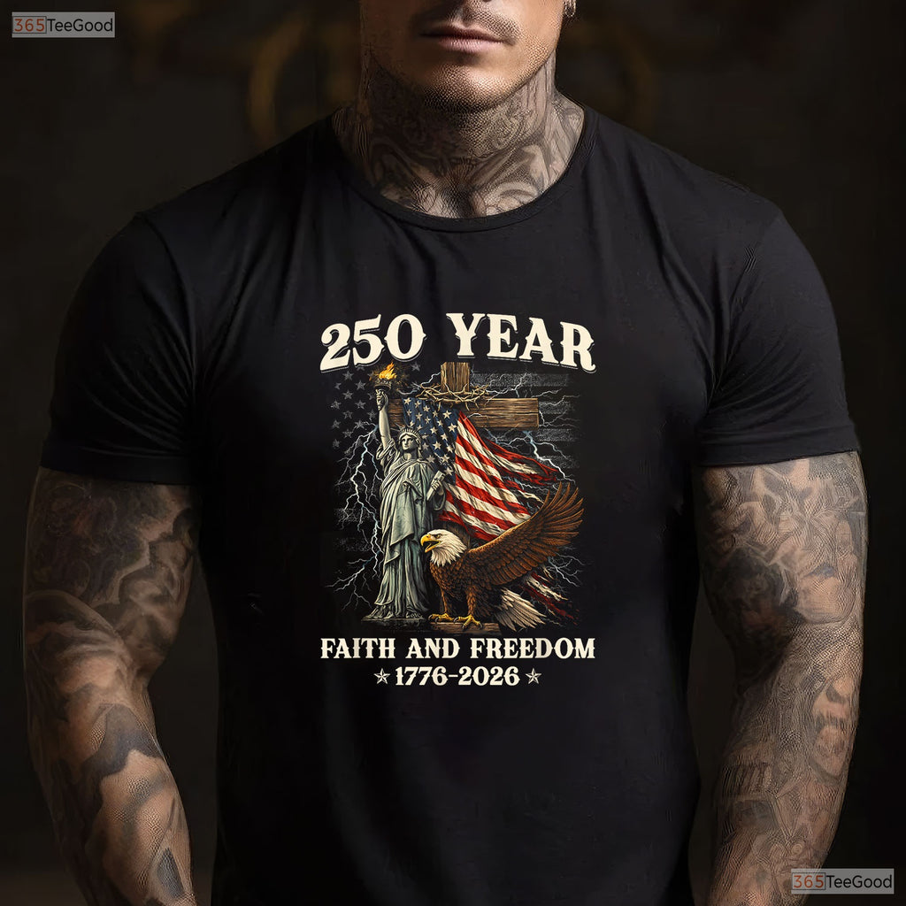 250th Anniversary USA Patriotic 4th July Valentine T-Shirt Catfish Fishing