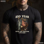 250th Anniversary USA Patriotic 4th July Valentine T-Shirt Catfish Fishing