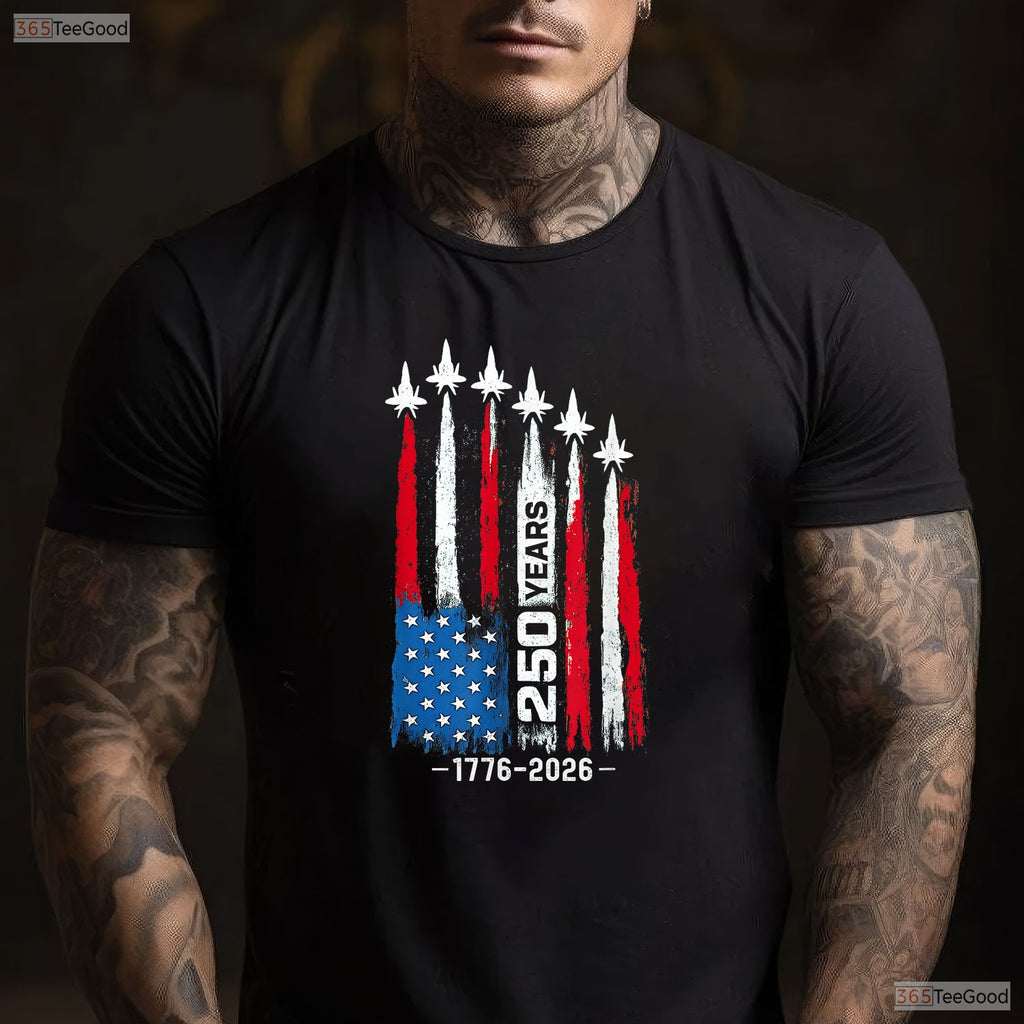 250 Years American 250th Anniversary USA Valentine T-Shirt Fly Tying Gifts