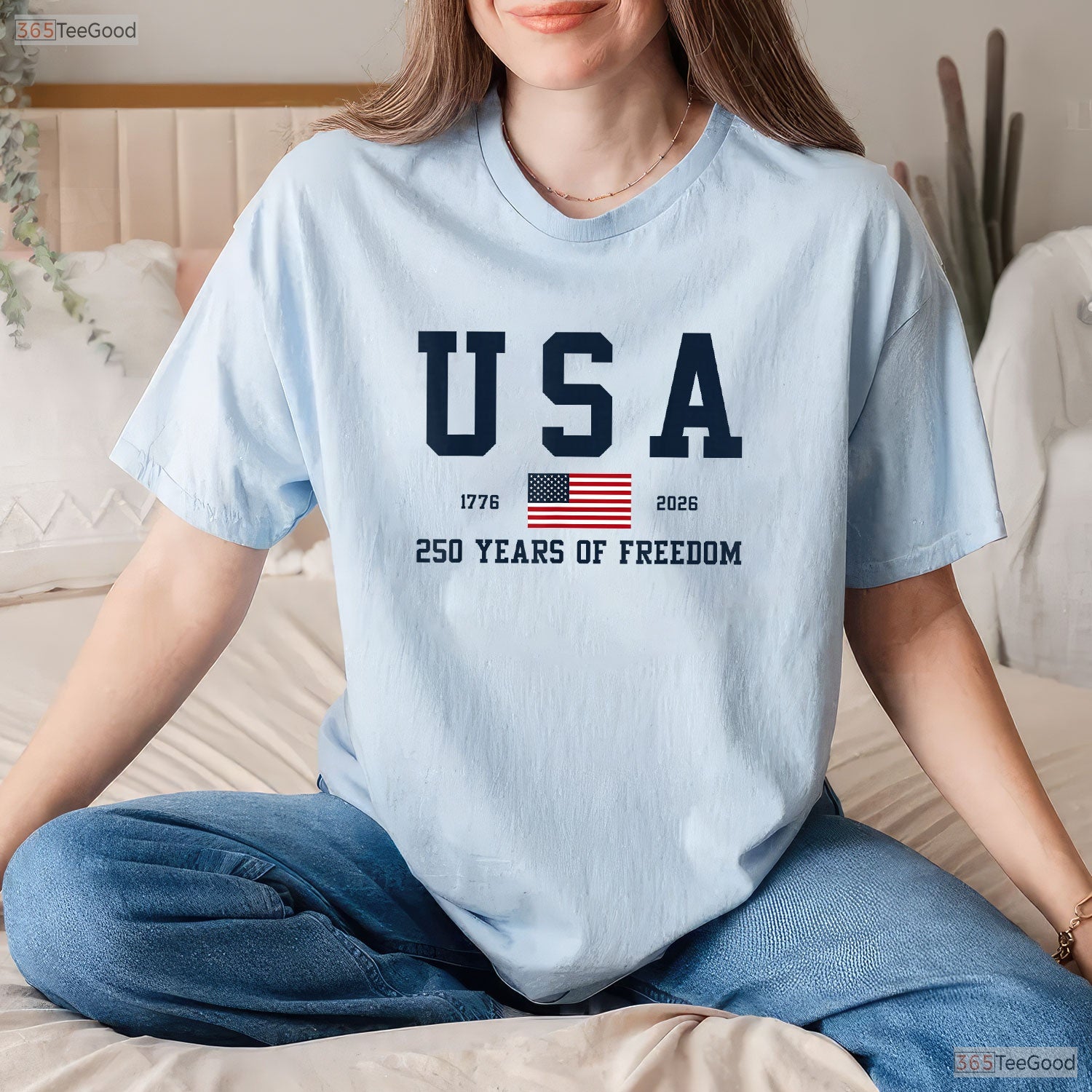 USA 250 Years of Freedom 1776 2026 Valentine T-Shirt Saltwater Fishing Gear