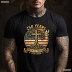 250 Years Faith Freedom USA Anniversary Valentine T-Shirt Deep Sea Fishing