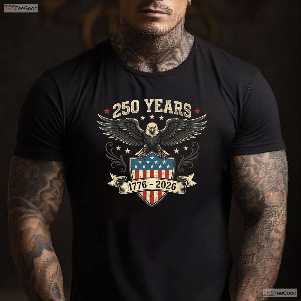 250 Years America Independence Valentine T-Shirt- Deep Sea Fishing Shirts