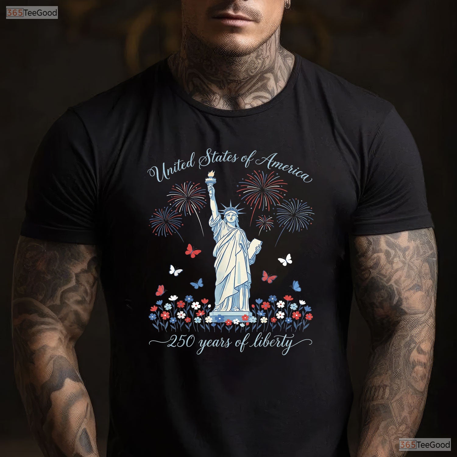 United States 250th Anniversary Valentine T-Shirt Fly Tying Accessories Men