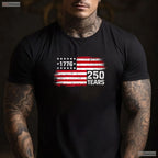 250 Years Vintage 1776 Anniversary Valentine T-Shirt Bass Fishing Tackle Men