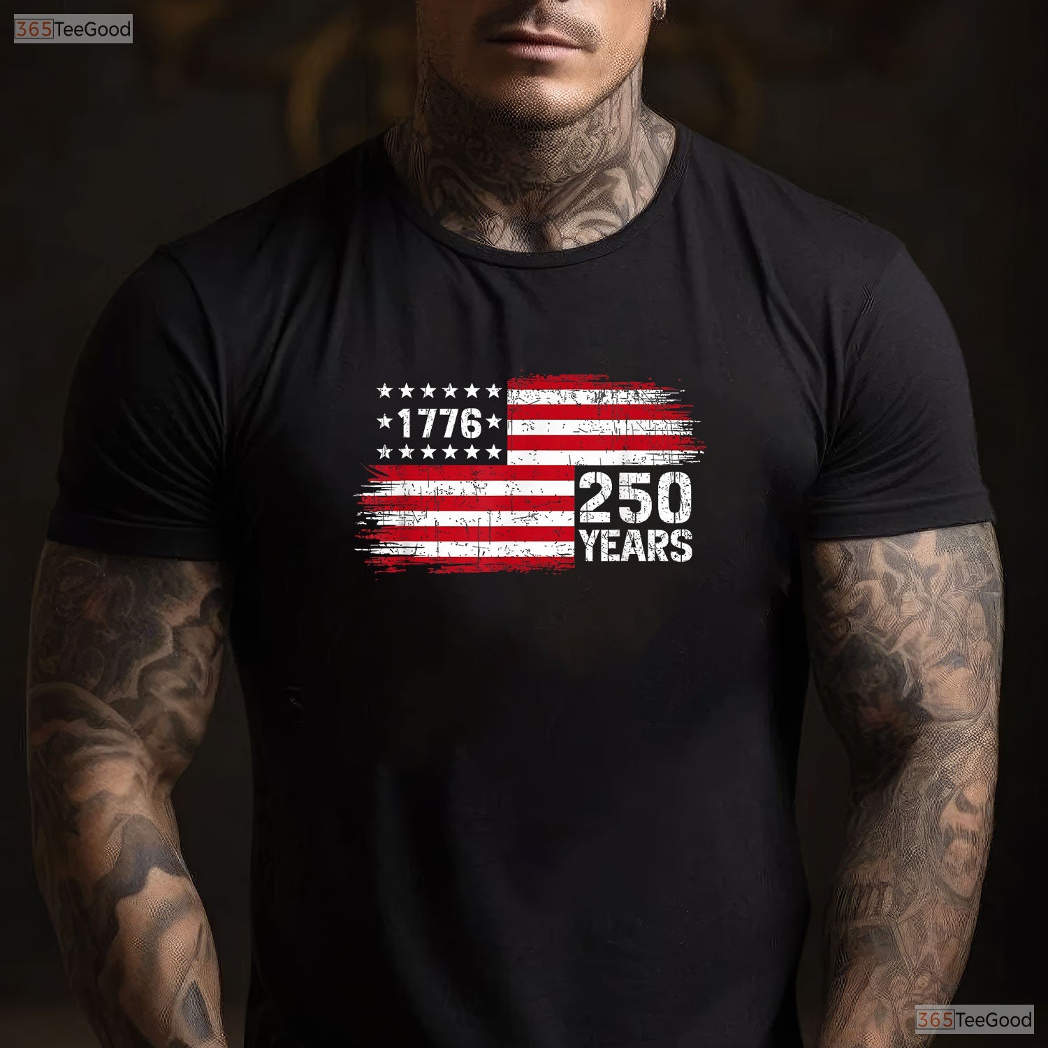 250 Years Vintage 1776 Anniversary Valentine T-Shirt Bass Fishing Tackle Men