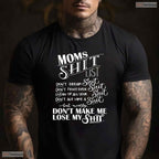 Mom Shit List Funny Shirt Sarcastic Momlife Mothers Day T-Shirt For Women