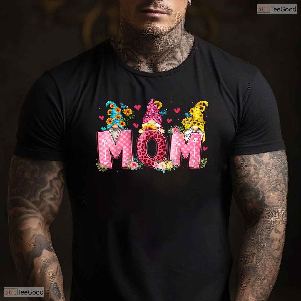 Cute Mom Gnomes Floral Shirt Mothers Day Mom Daughter Women T-Shirt Gift Idea