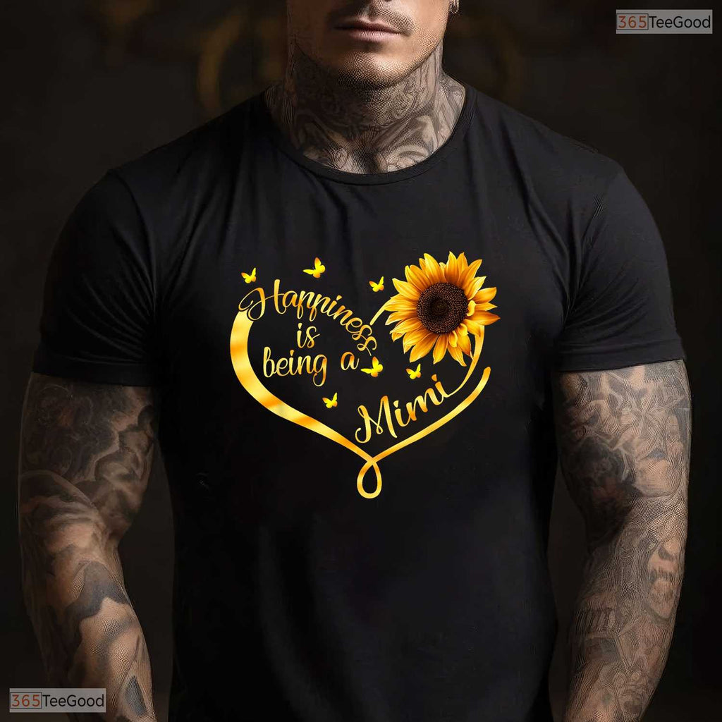 Happiness Is Being A Mimi Shirt Sunflower Grandma Mothers Day T-Shirt Gift Idea