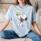 Cute Cartoon Dog Mothers Love Floral Puppy Mama Mothers Day T-Shirt For Women