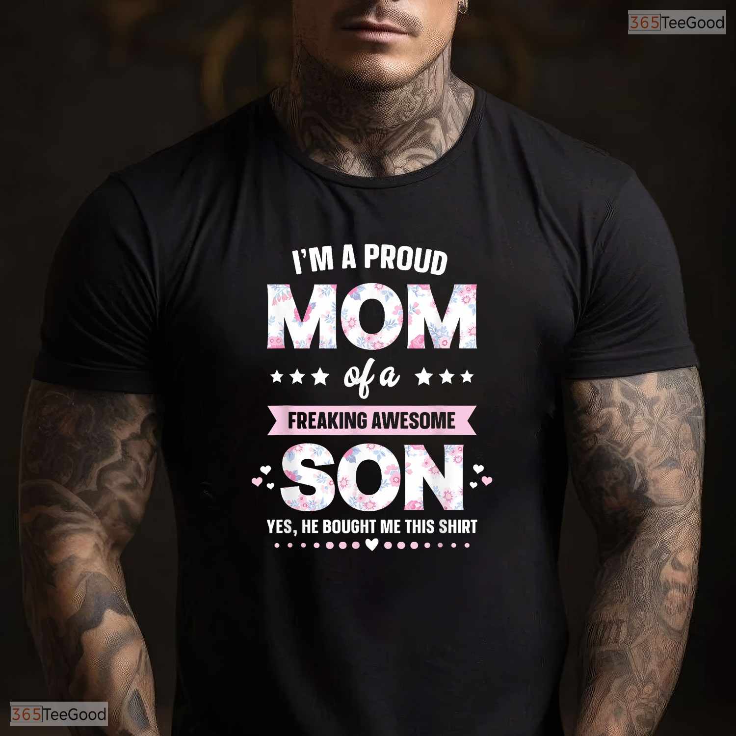 Proud Mom Gift From Son Funny Mothers Day Boy Mom T-Shirt Present For Women