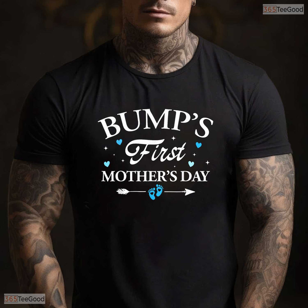 Bumps First Mothers Day 2026 Baby Boy Mom To Be Pregnancy T-Shirt Gift Idea