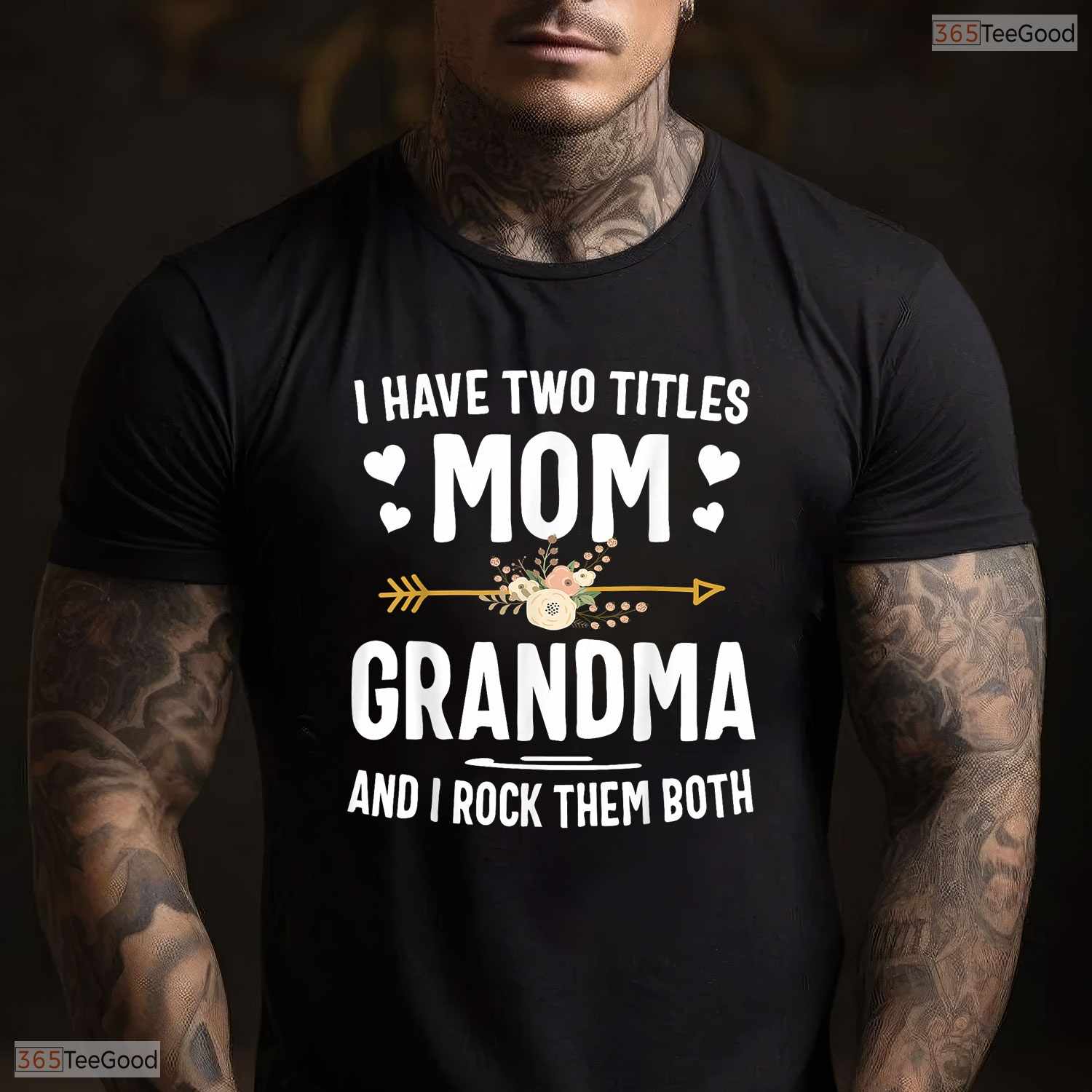 I Have Two Titles Mom And Grandma Floral Mothers Day T-Shirt Grandmother Gift